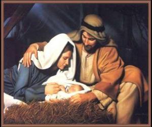 пазл Рождество́ Христо́во- Младенца Иисуса с Марией, Матерью Его, и его отец Иосиф